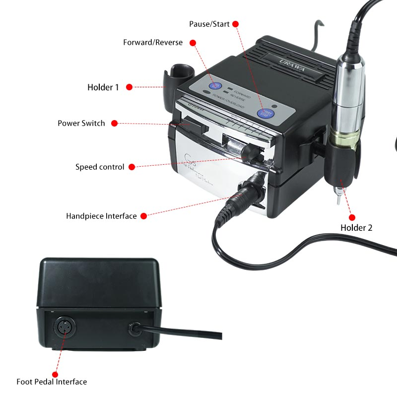 Pedicure Supplier Original Handpiece Japan Nail Micromotor E-File Professional G5 Nail Drill