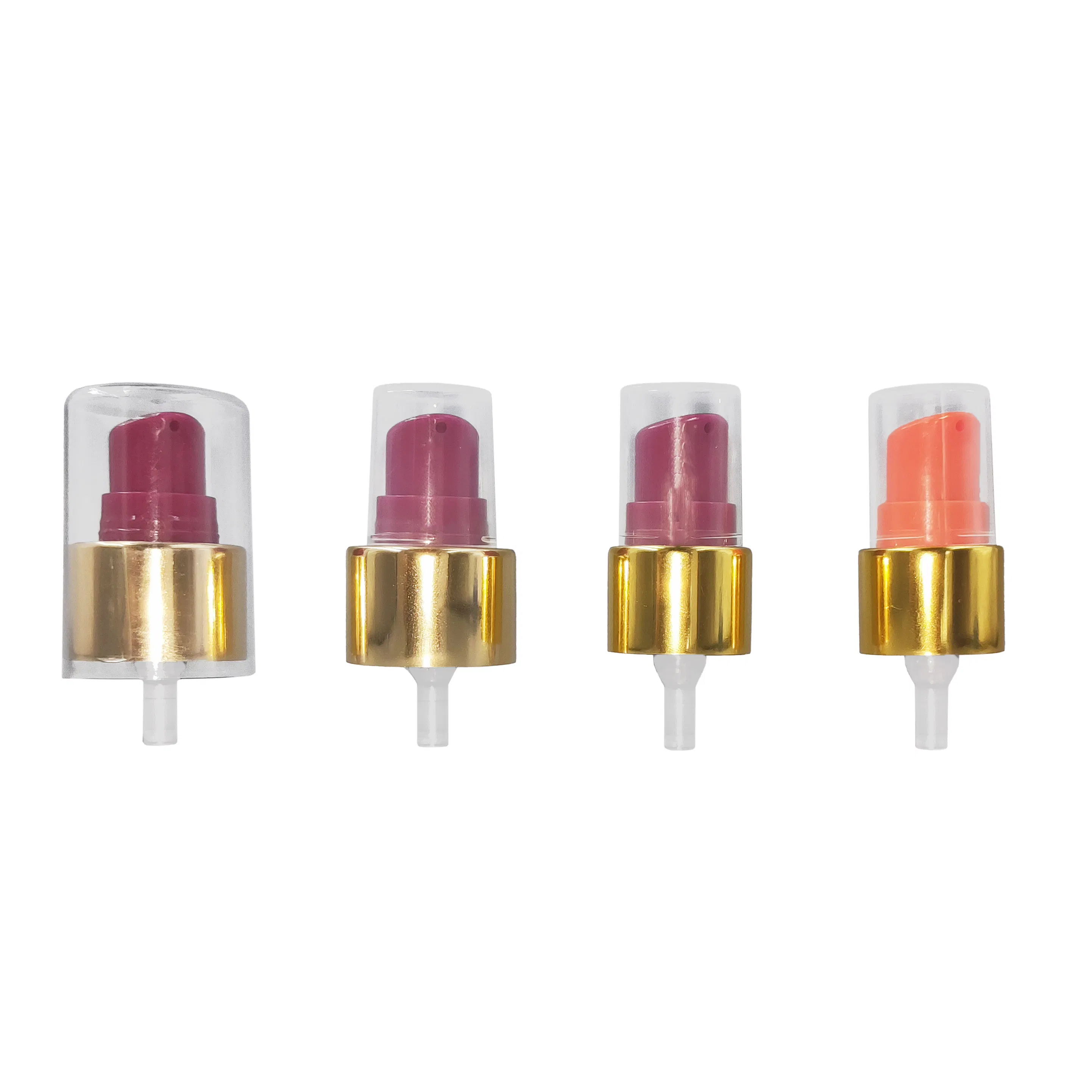 18/410 20/410 24/410 Lotion Cream Bottle Aluminium Shiny Gold Serum Pumps Cap