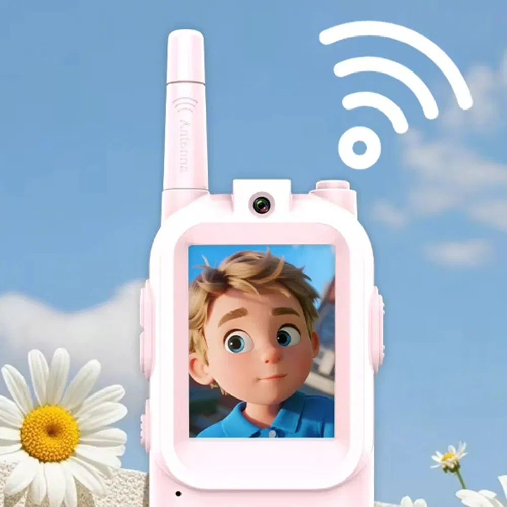 Jk200 1 Pair 2.0 Inch Screen Interactive Video Rechargeable Video Screen Walkie Talkie Set for Children 150-500m Long Range Communication