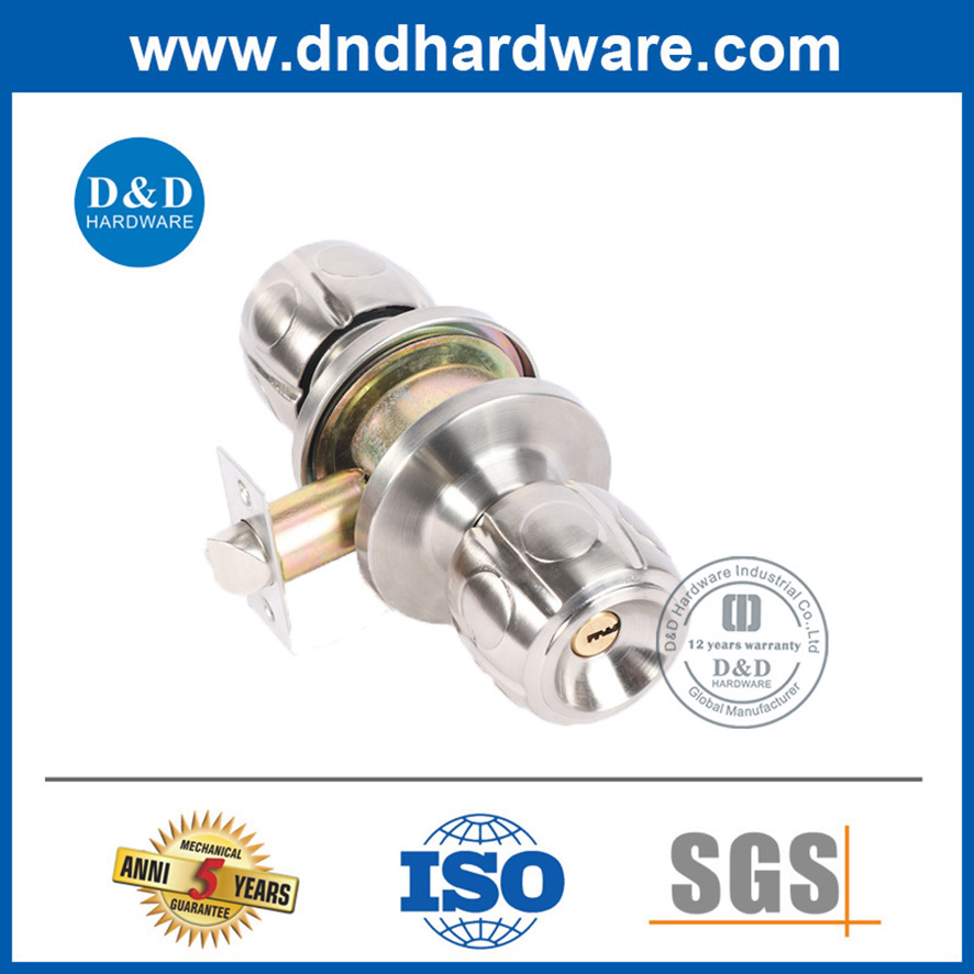 Satin Nickel Tubular Lever Door Knob Lock with Decorative Figure for Hotel