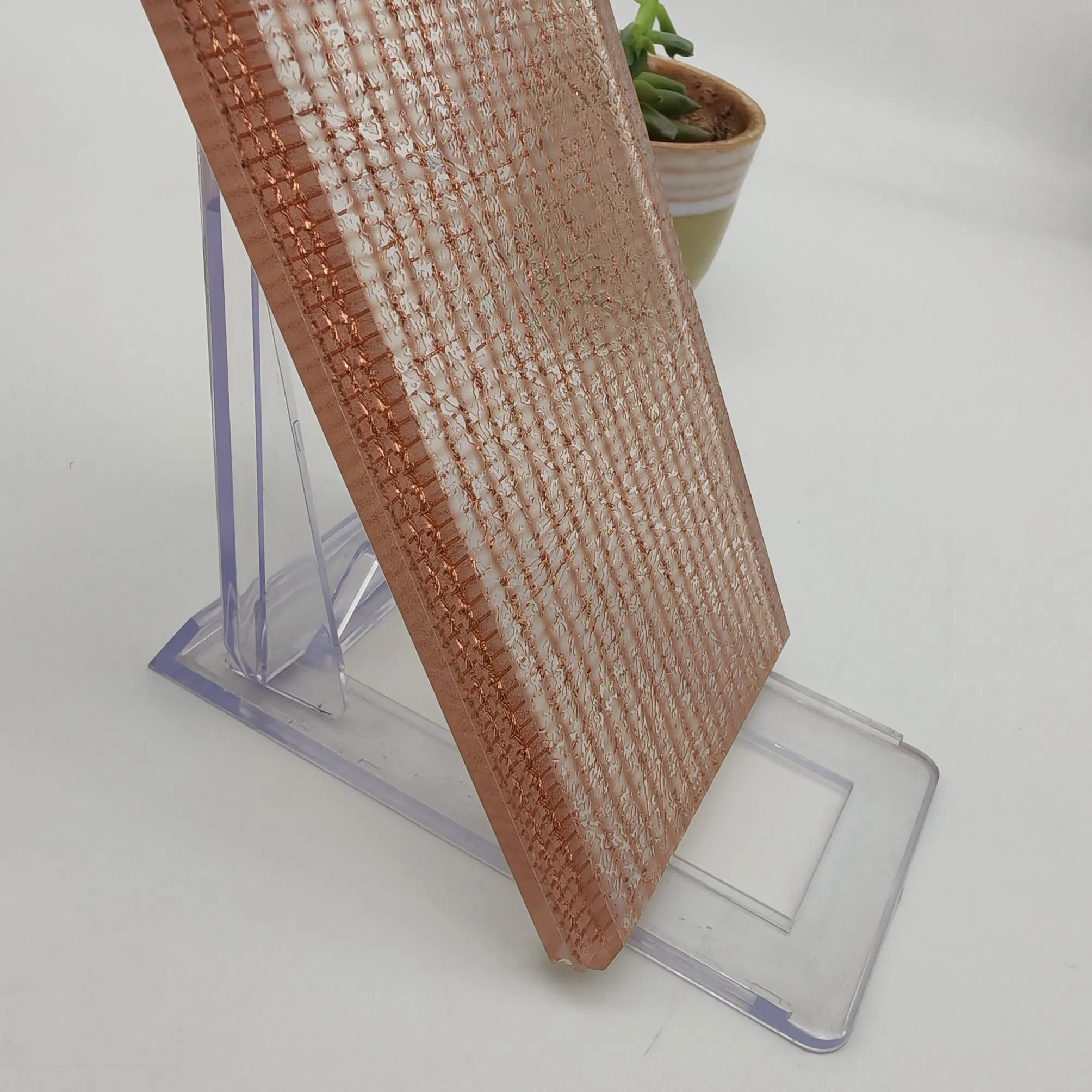 Metal Mesh Laminated Decorative Glass for Luxury Home Designs