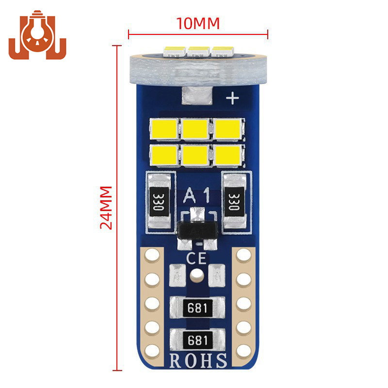 Светодиодная лампа T10 W5W для салона автомобиля