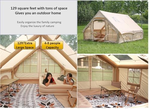 Палатка надувная туристическая 4-8 чел водонепроницаемая оксфорд 13×9.8 футов