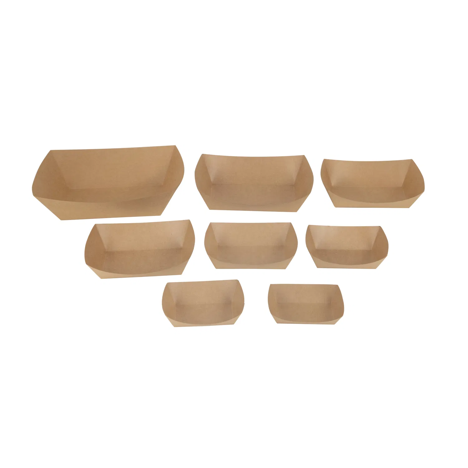 Durable Fast Food Kraft Container: Disposable Paper Snack Serving Tray