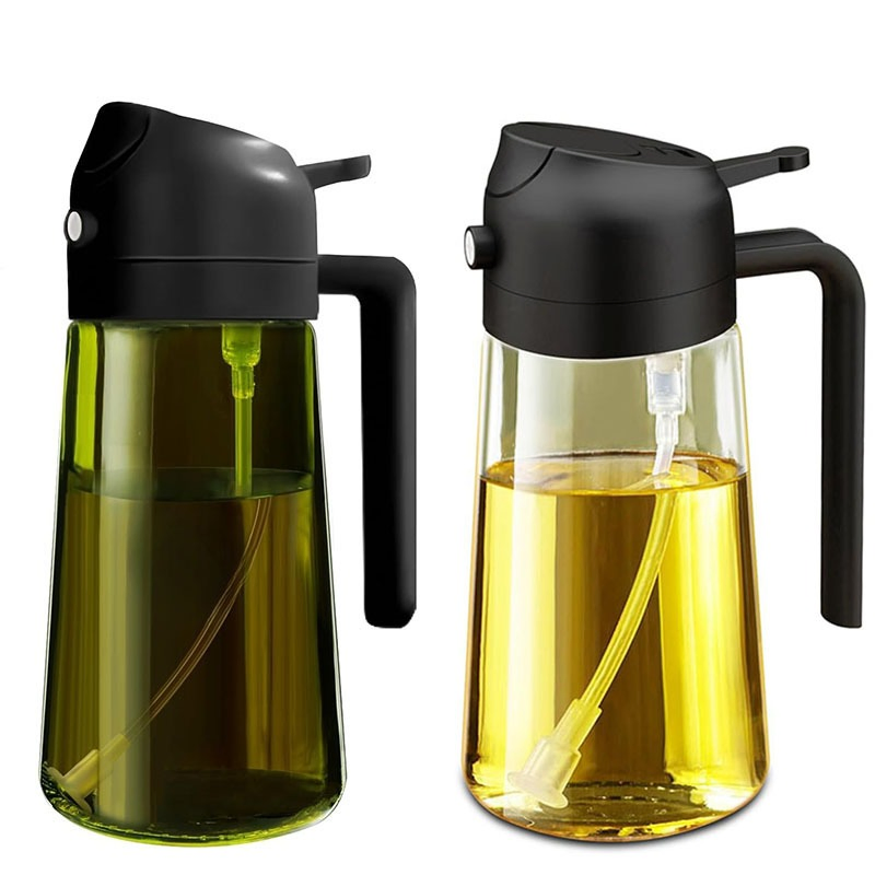 High Quality 470ml Kitchen Glass Spray Bottle BBQ Air Fryer Salad Steak Kitchen Olive Oil Sprayer Bottle for Cooking