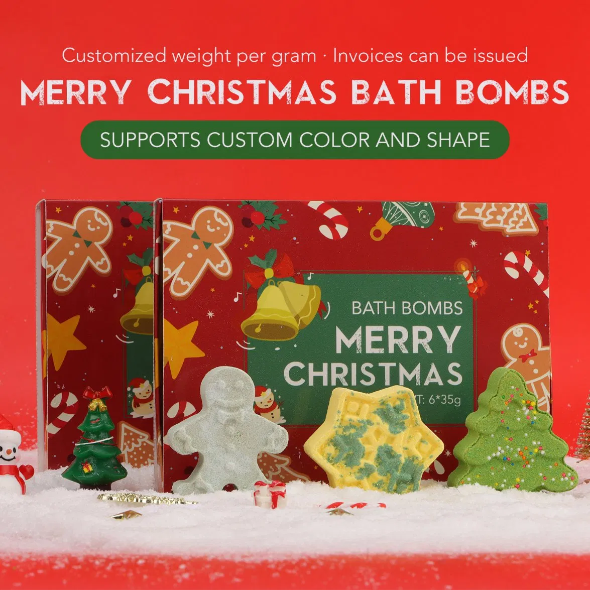 Indulgent Bath Gift Set with Colorful Christmas Bath Bombs