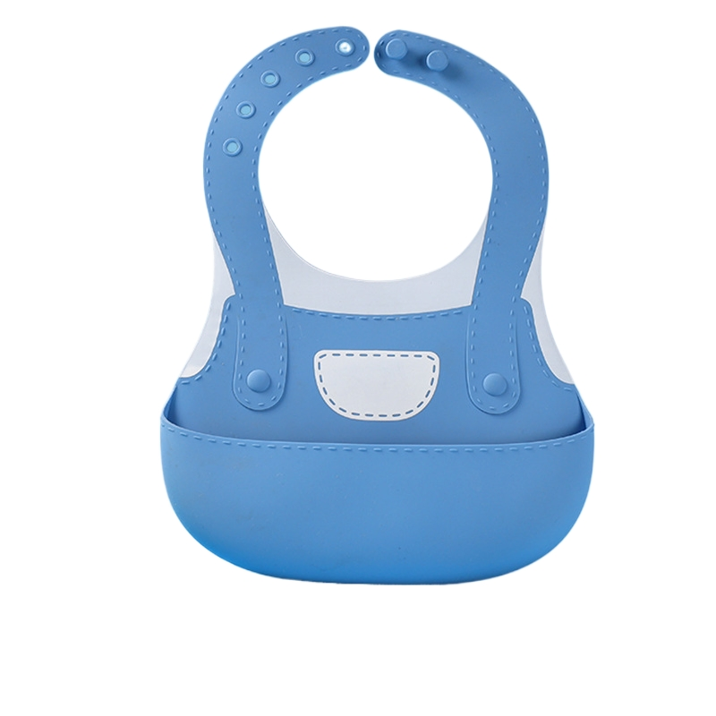Good Quality Silicone Bib Waterproof Summer Lightweight Baby Overalls Rice Pocket Convenient No-Wash Multi-Speed Adjustable Eating Bi
