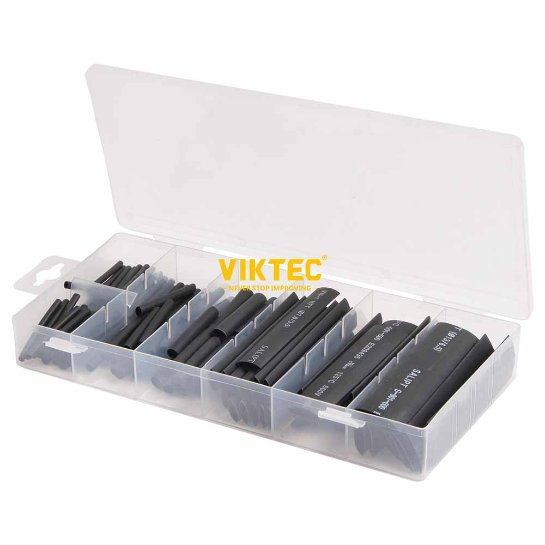 Heat Shrink Tubing Assortment Black 127PC (VTN1023)