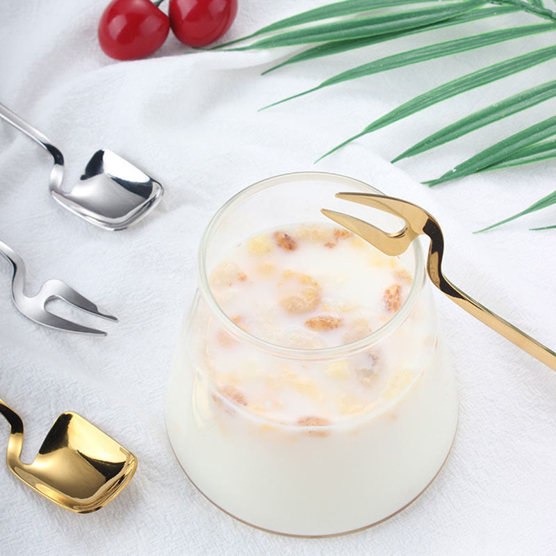 Restaurant Customize Plastic Fruit Gold Fork and Spoon Set for Wedding