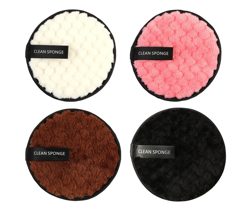 OEM Brand Reusable Microfiber Makeup Removal Pad Sponge Facial Cleaning Washable Pads
