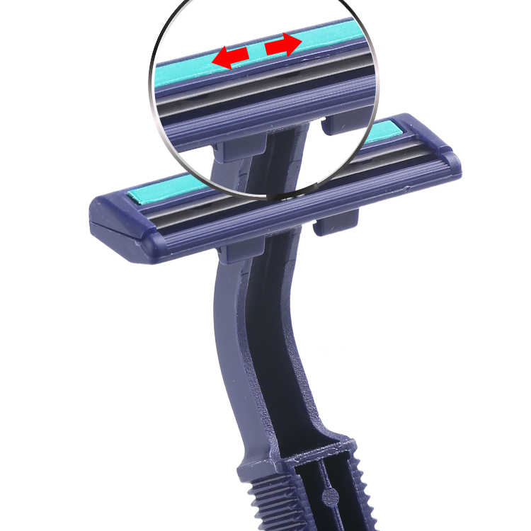 Twin Blade Disposable Razor with Lubricant Strip for Hotel