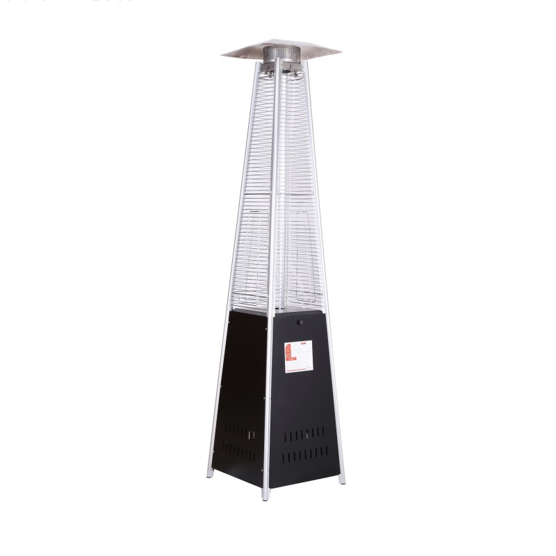 Black Heater Garden Commercial Use Glass Tube Pyramid Stand Square Flame Gas Heater