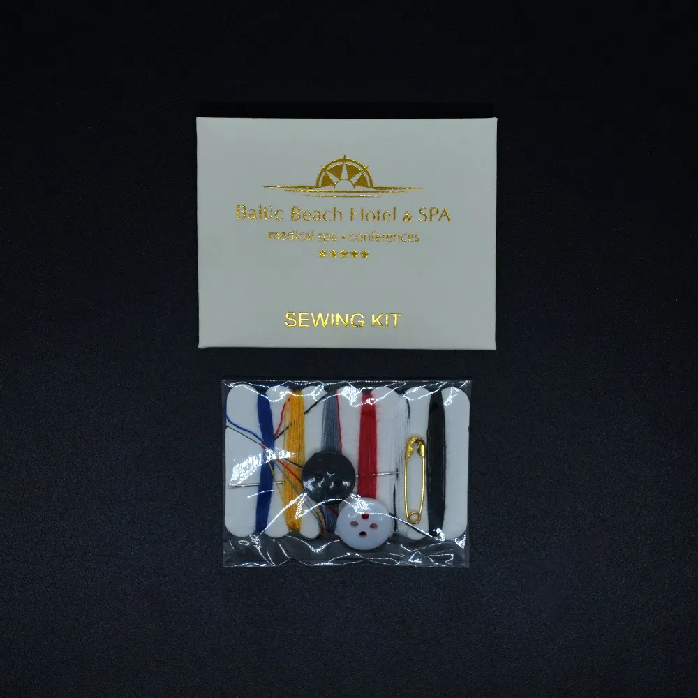 Kraft Boxed Sewing Kits with Hotel Amenities for Guest Room
