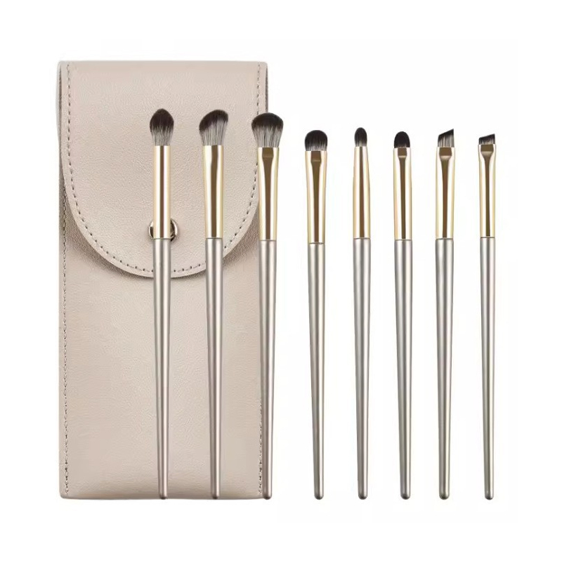 8 PCS Eye Makeup Brush Makeup Tools Eye Makeup Brush Leather Bag Portable Complete Wholesale Manufacturers