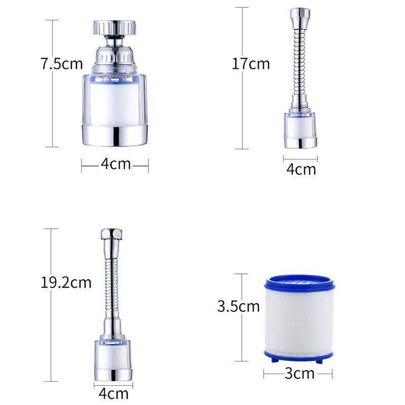 Sanipro Pressurization Universal Kitchen Tap Nozzle Bubbler Flexible Pull out Faucet Extender with Water Purifier Filter