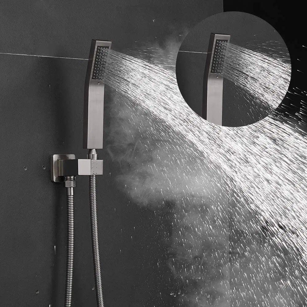 Wholesale Bathroom Single Lever Brushed Nickel Bath Thermostatic Diverter Square Concealed Shower Faucet Mixer