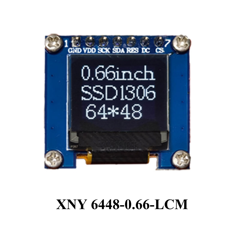 OLED-дисплей 0.66 дюйма 64x48, белый шрифт, SPI/I2C