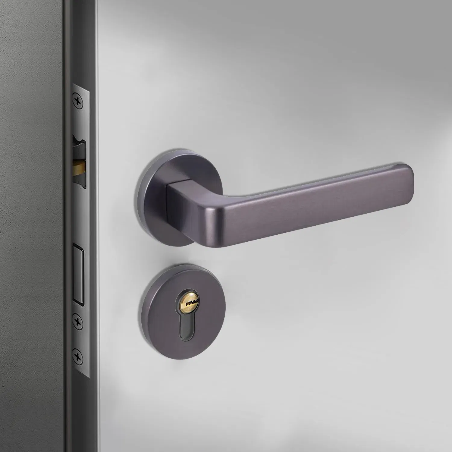 Door Hardware Door Handle Lock Aluminum Door Lock Wood Door Lock Aluminum Door Handle Gray Split Lock