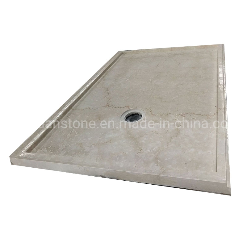 Customized Size Bathroom Rectangle Marble Shower Tray