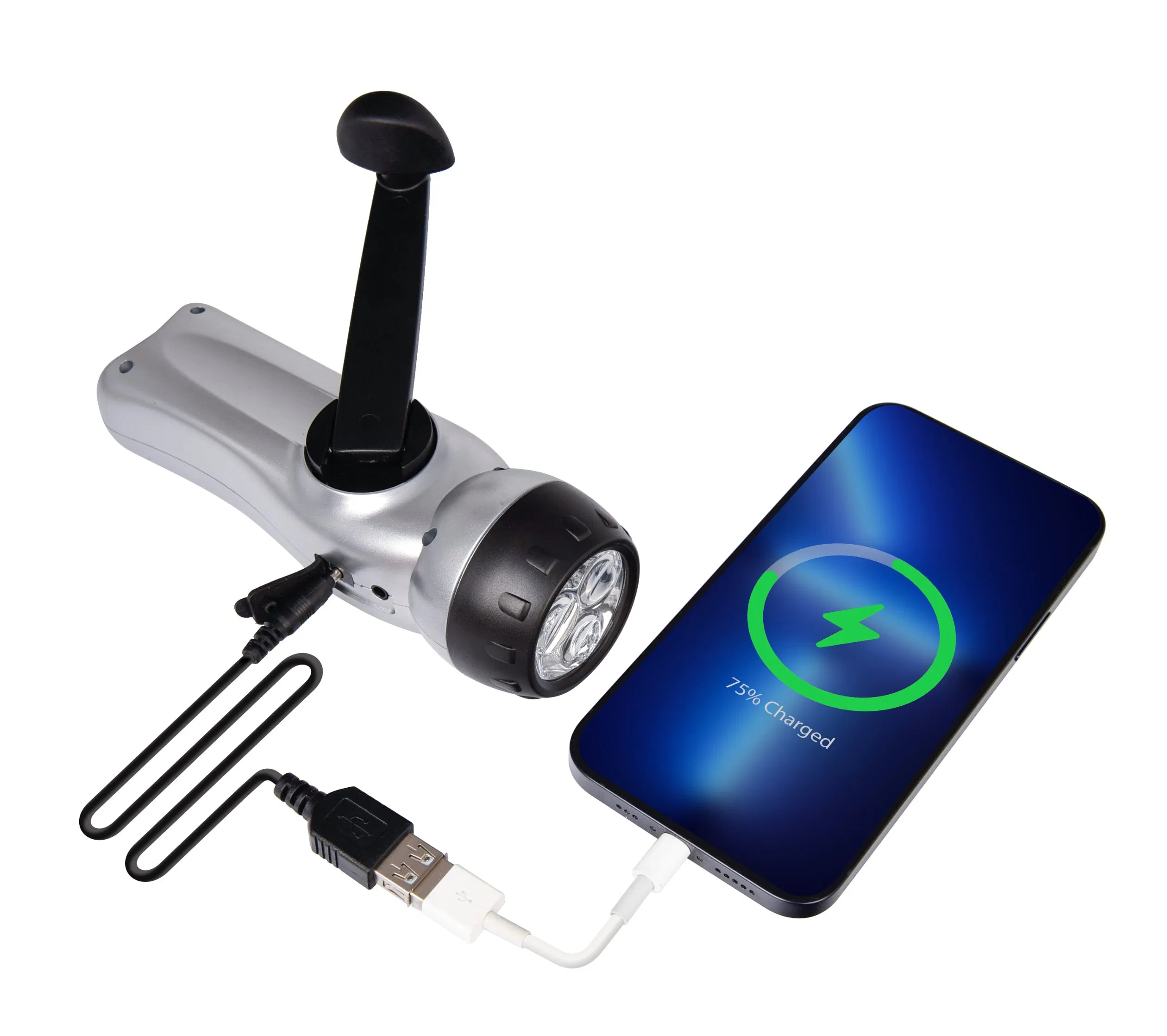 Радио с фонариком и сиреной, перезаряжаемое