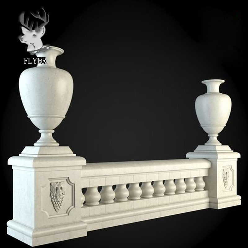 Building Material Natural White Marble Stair Balustrade Handrails Balcony Balustrade for Sale