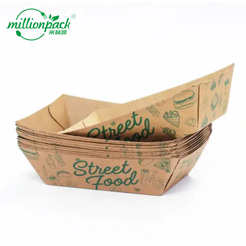 Recyclable Brown Kraft Paper Food Tray for Deli Bakery and Takeout