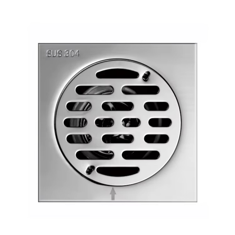 Modern 4 Inch Square 304 Stainless Steel Floor Shower Drain Bathroom Accessories Backflow Preventer for Hotels