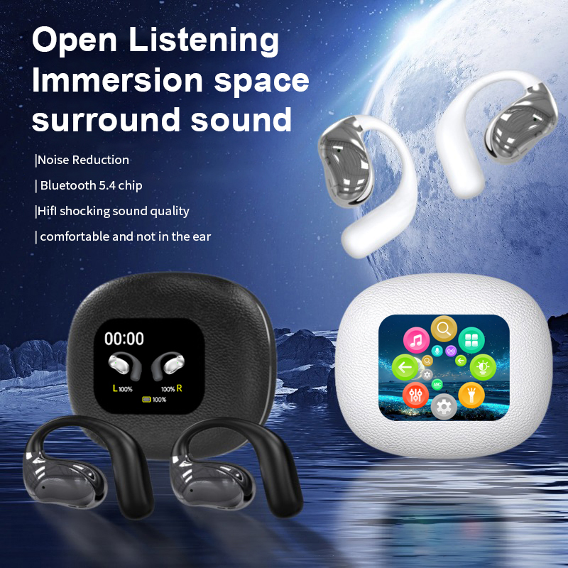 Ai Translate Ture Wireless Stereo HiFi Tws Earbuds Bluetooth 5.4 Open-Ear Earphones