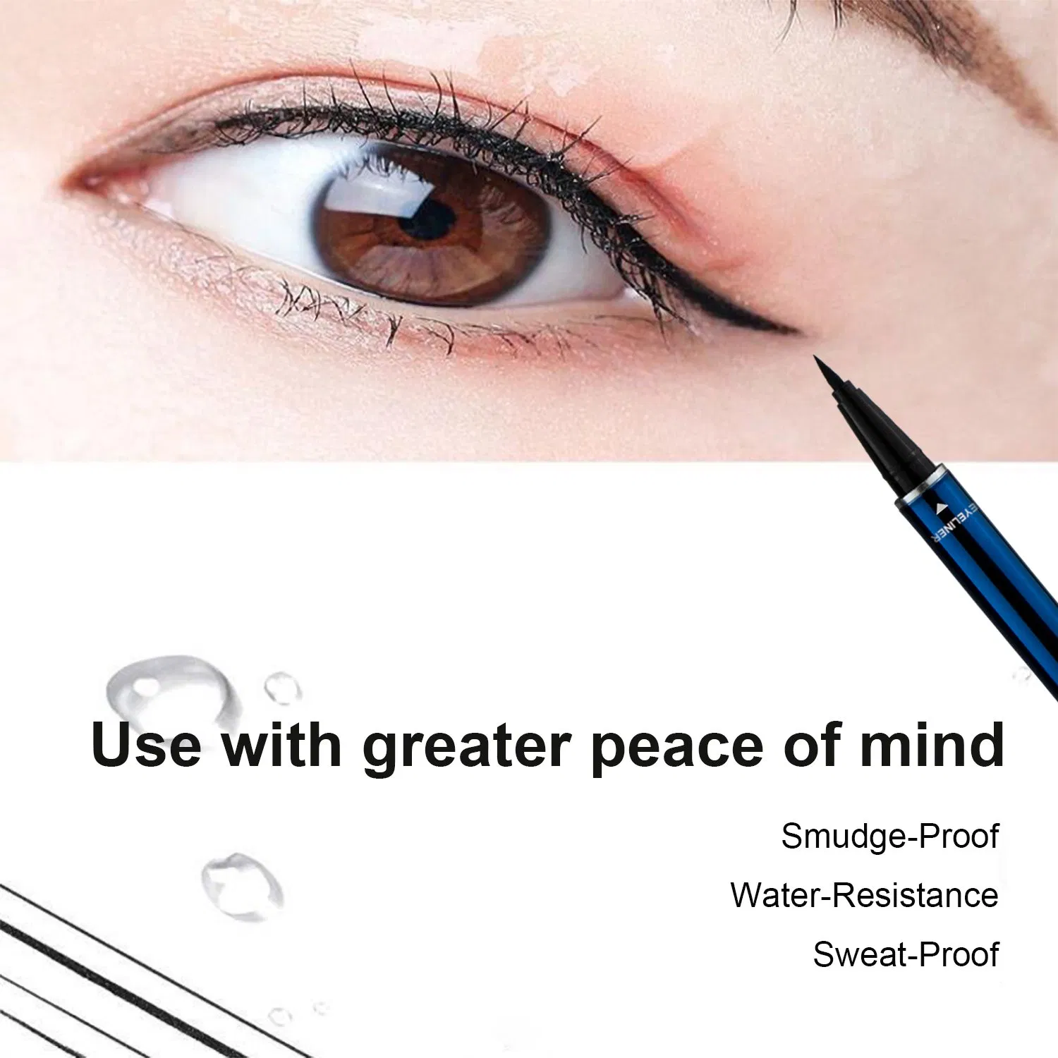 Waterproof Sweat-Proof Liquid Eyeliner Eye Makeup Wholesale Customizable Free Sample