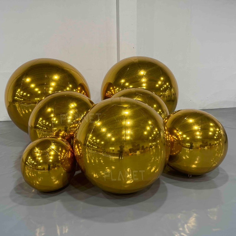 Hot Selling Durable Reflective PVC Gold Mirror Balloon for Decoration
