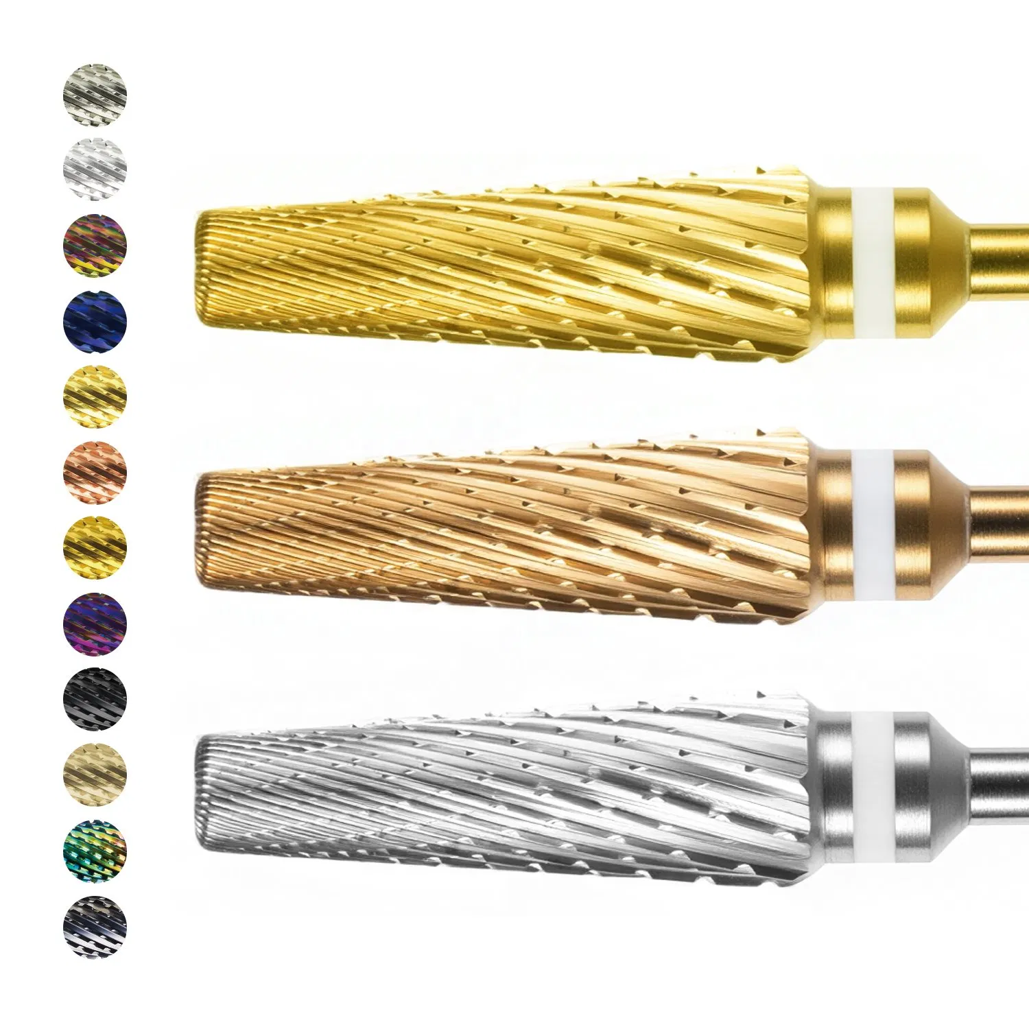 Customized Labels Drill Bits Nails Tungsten Carbide 5 in 1 PRO Cross Cut Nail Drill Bits Set