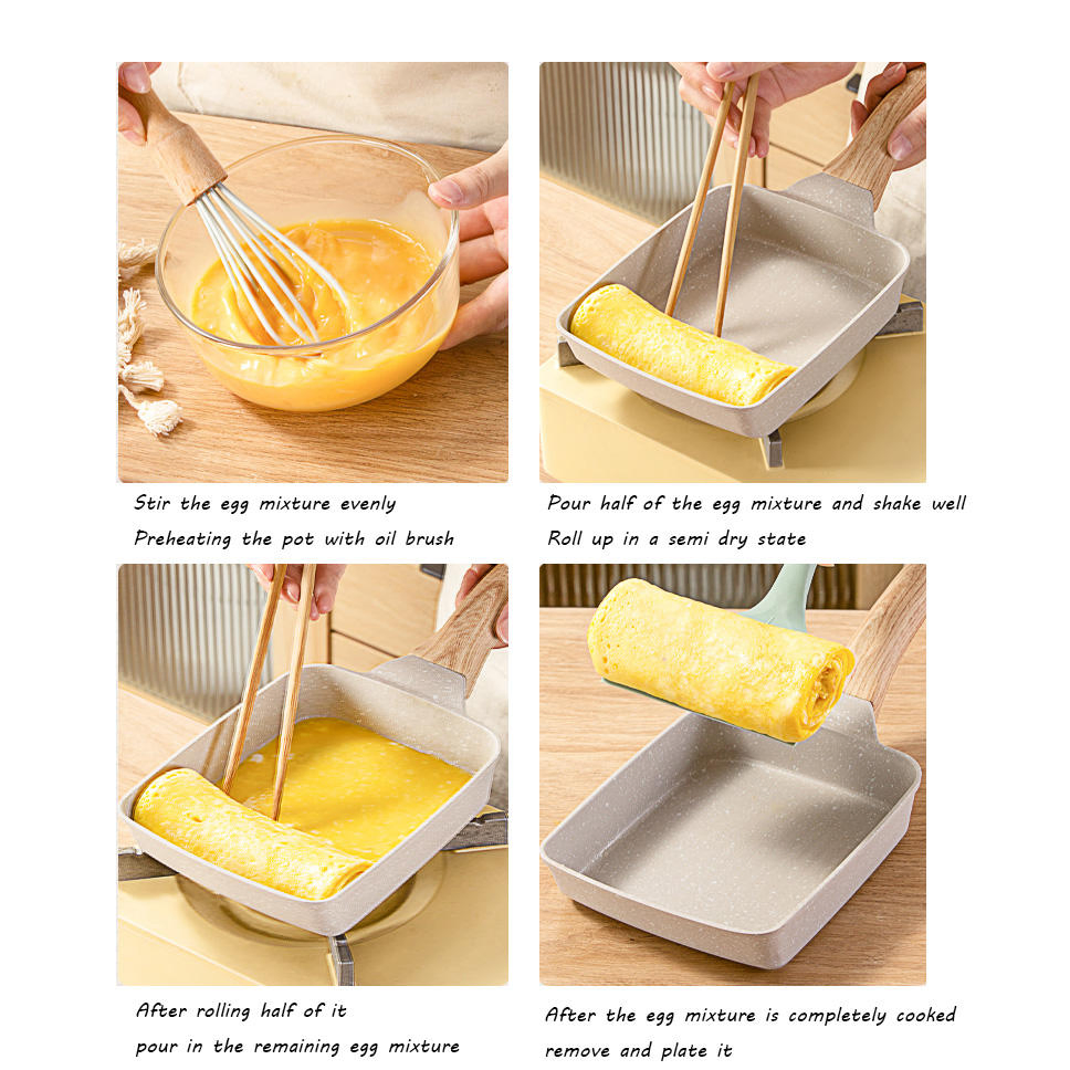 Wholesale Cast Iron Square White/Black Baking Pan Cast Iron Cookware Sets Small Dots Frying Pan