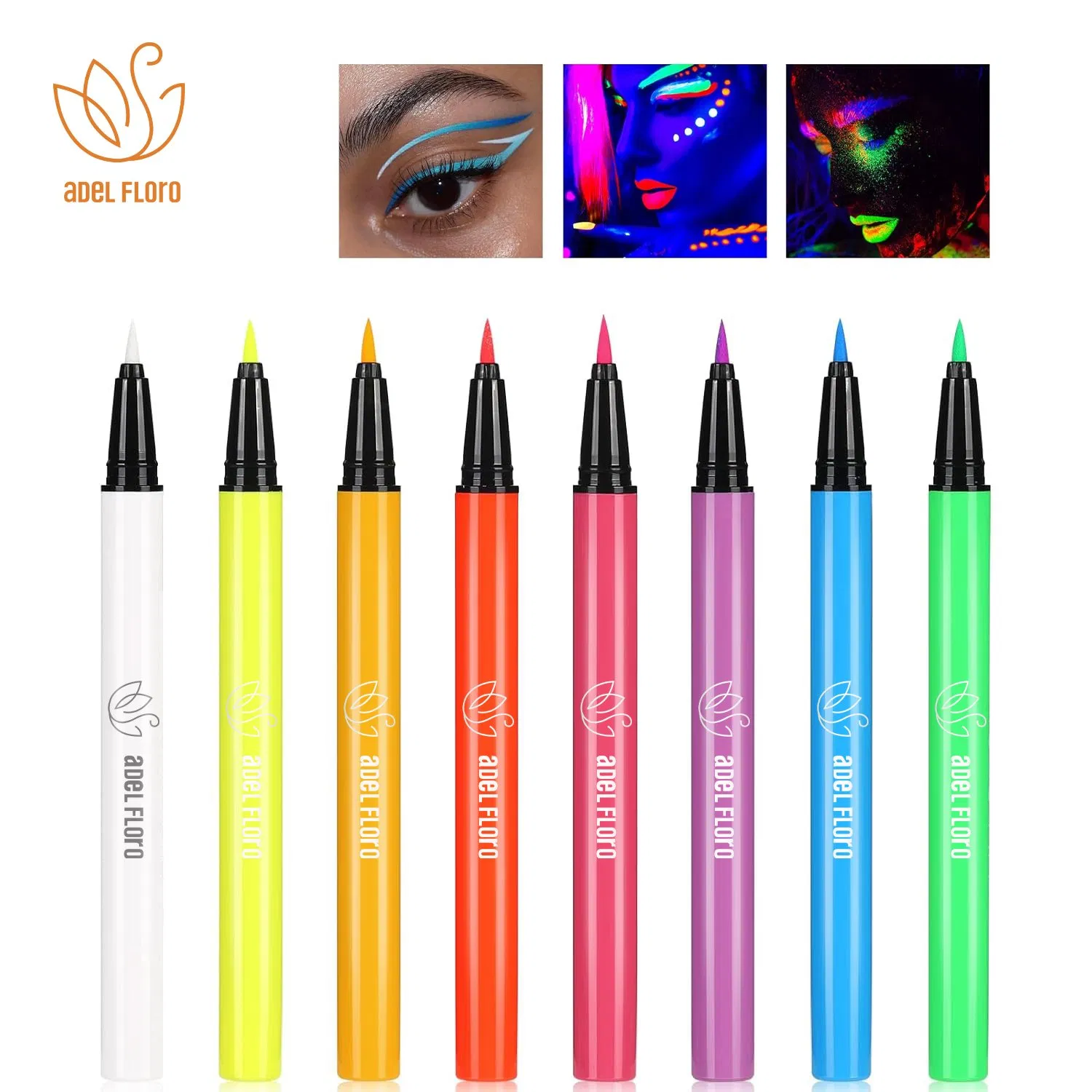 Waterproof Smudge-Proo Colored Gold Blue Red Orange Pink Neon Liquid Eyeliner Makeup