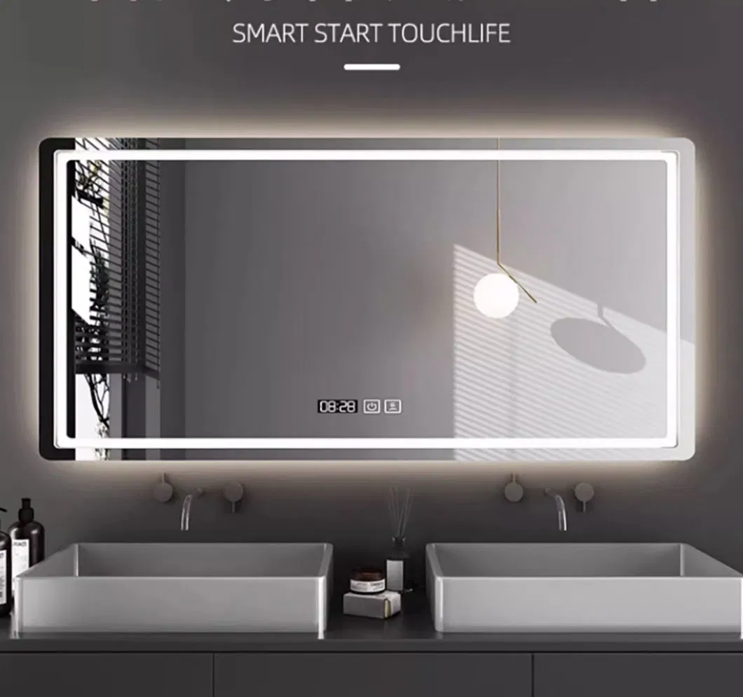 Smart LED Rectangle Bathroom Mirror for Hotels and Homes