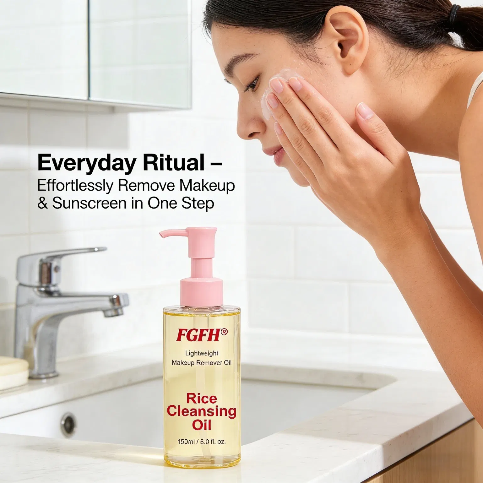 Herbal Rice Raw Pulp Cleansing Oil for Face Quick Makeup Removal Pore Purifying Moisturizer