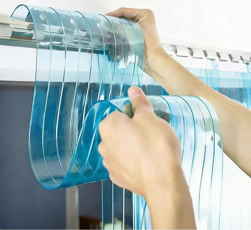 Plastic Vinyl Replacement Strip Curtain Walk in Freezer Cooler Curtain Strips, Plastic Curtain Strips for Commercial Entry Doors, DIY Dog Cat House Entry Door