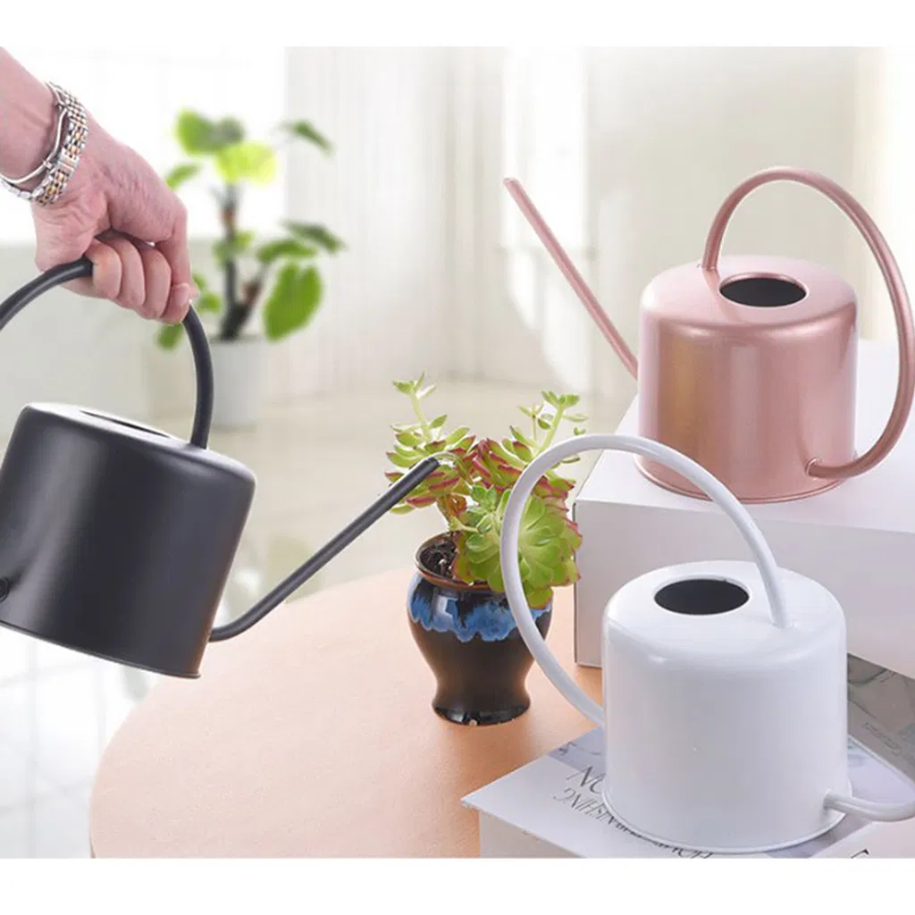 Stainless Steel Watering Can Pots Long Mouth Watering Can Pot Flower Plants Perfer for Sprinkling Tools for Garden Supplies