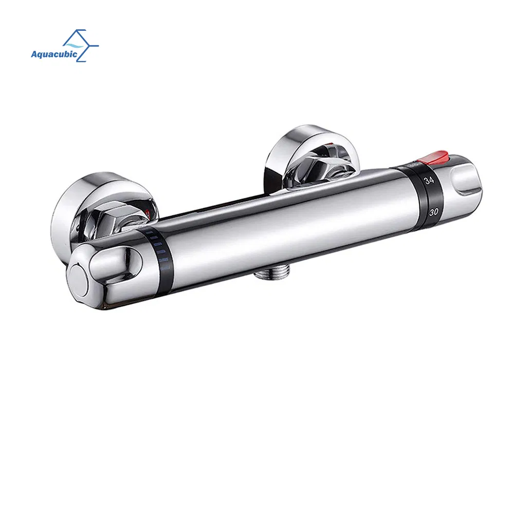 New Design Water Save Cheap Wall Mounted Bathroom Double Outlet Thermostatic Bath Shower Mixer