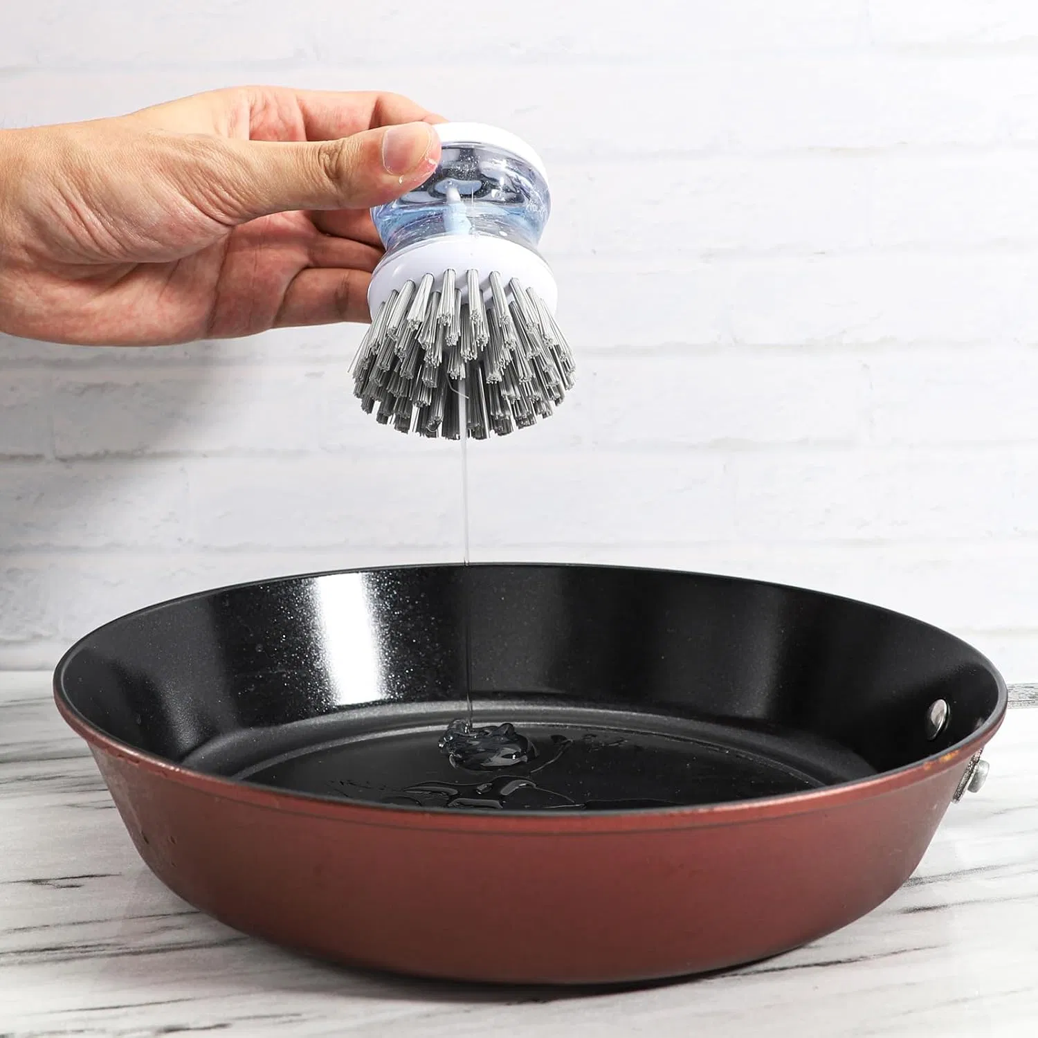 Dish Brushes, Kitchen Scrub Brush, Cleaning Brush, for Dish Scrubber Brush with Soap Dispenser Dish Pot Pan Sink Cleaning