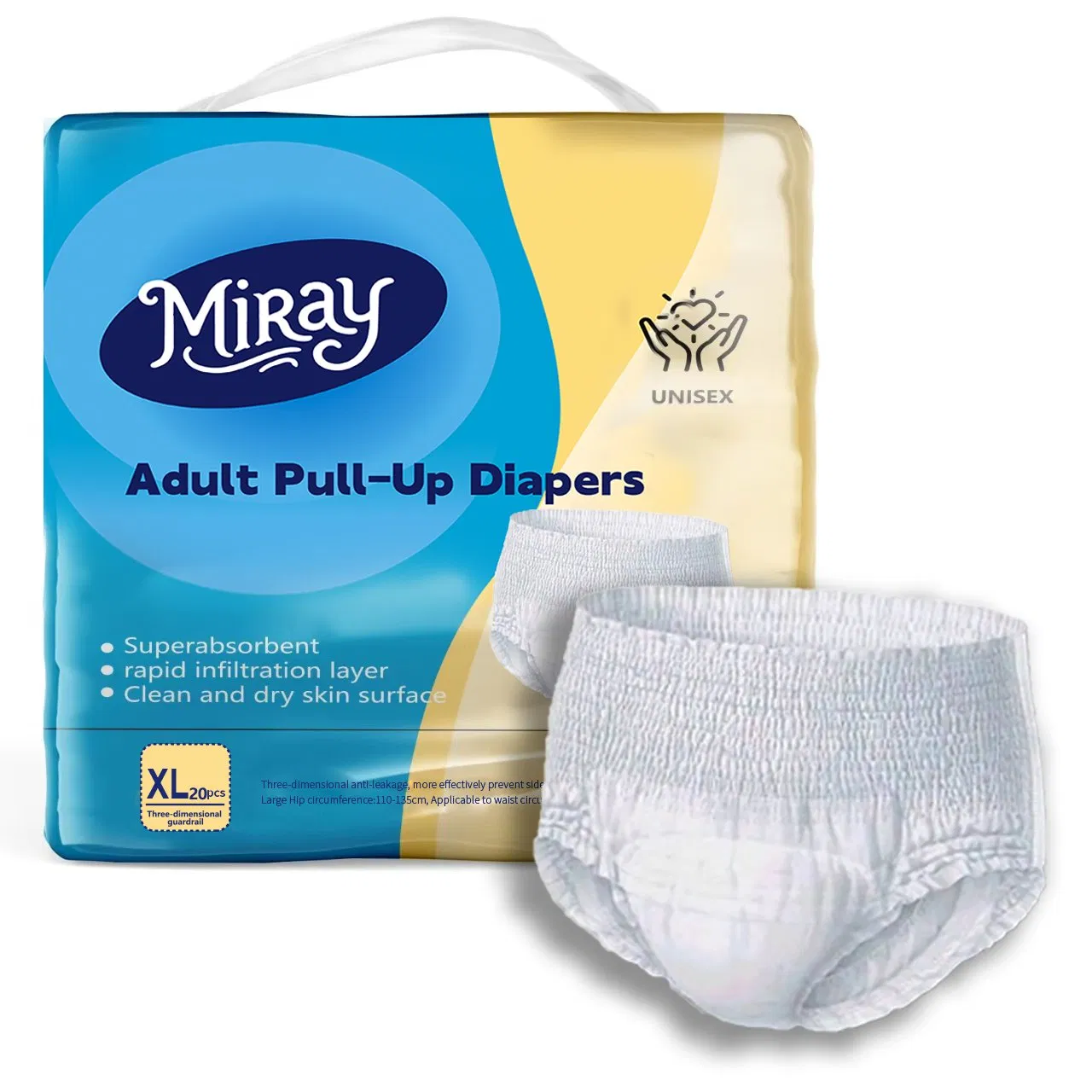 Free Sample OEM Non Woven Fabric Disposable Incontinence Adult Pull up Diaper