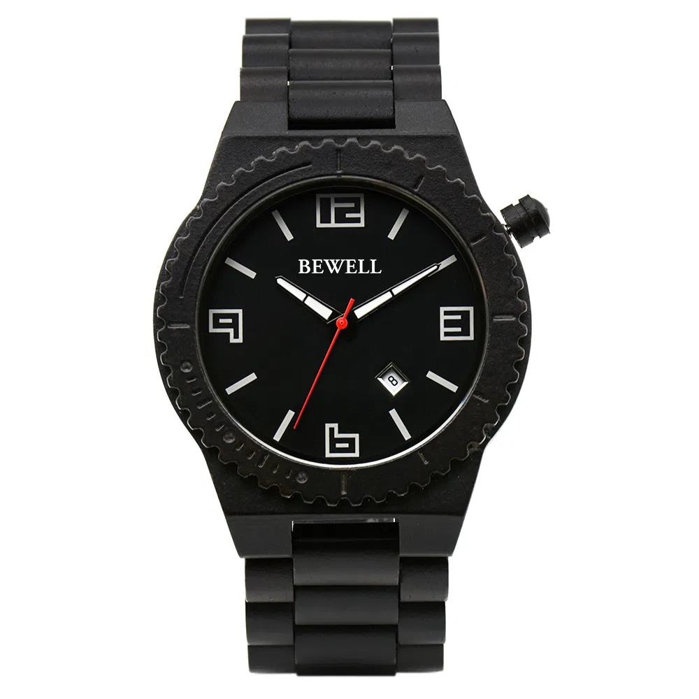 Bewell Men Wrist Watches Wood Case and Band Men Wooden Watch Wholesale Price