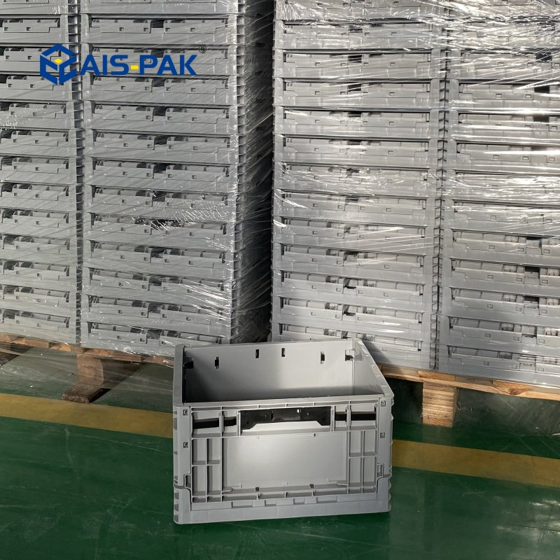 Foldable Plastic Vented Crates Collapsible Storage Turnover Crates for Fruit and Vegetables