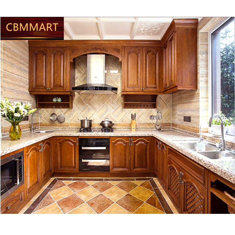Solid Wood Kitchen Cabinet Designs for Prefab Houses