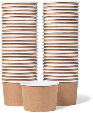 Paper Ice Cream Cups Disposable Paper Bowls for Sundae Bar, Frozen Yogurt