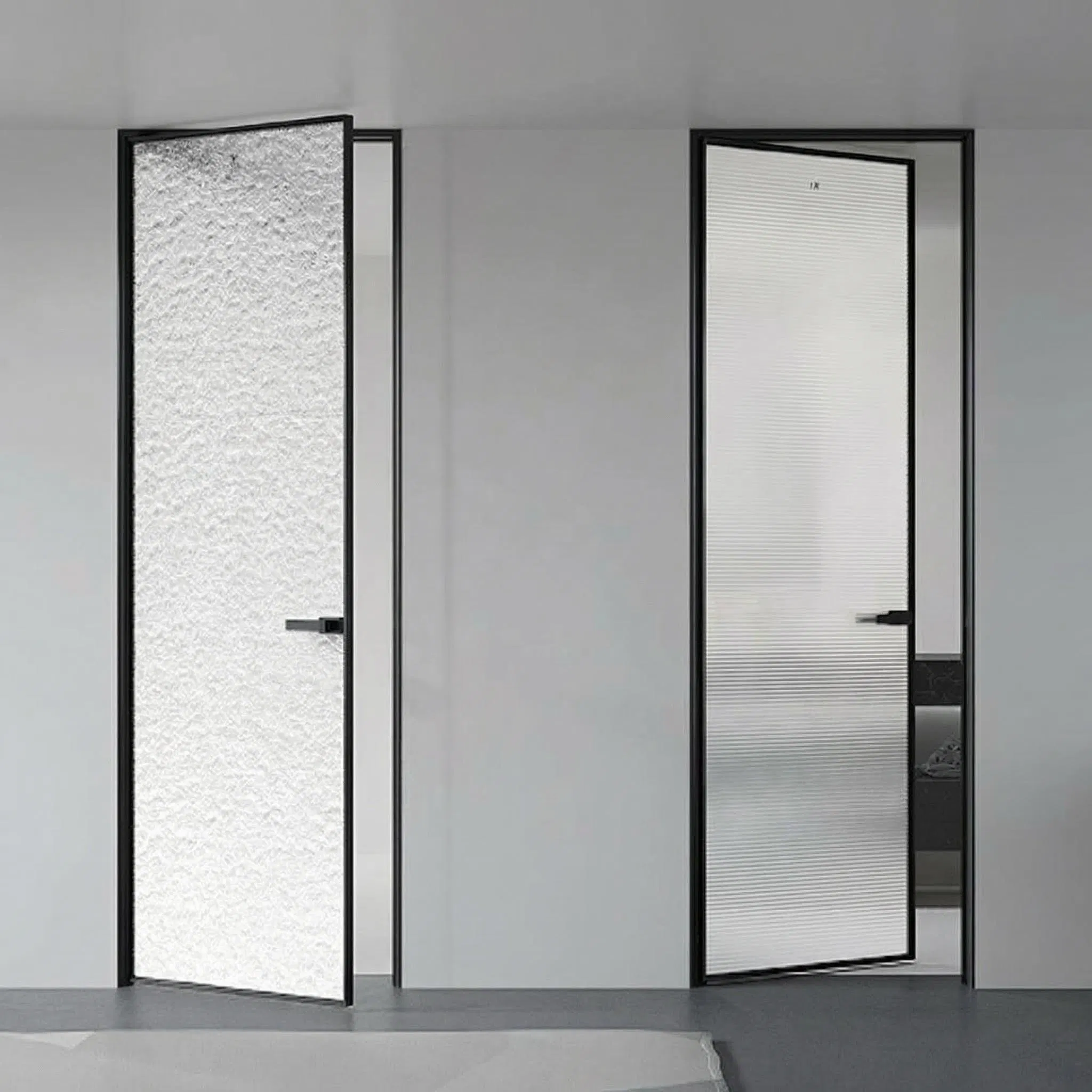 Modern Waterproof Soft-Close Hinges Weather-Resistant Seal Rust-Proof Frame Double Panel Aluminum Swing Glass Manual