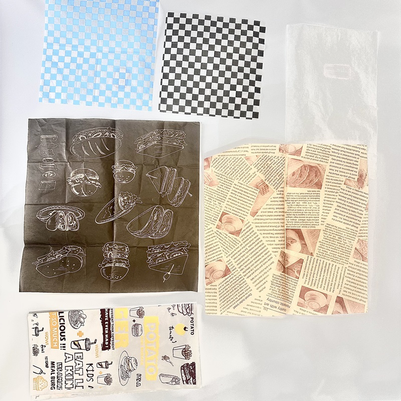 Greaseproof Hamburger Wrapper Fast Food Packaging Sandwich Coated Paper Burger Wrap
