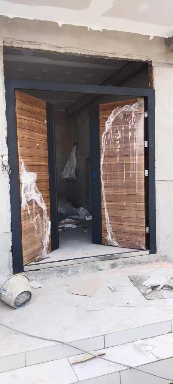 Main Gate Modern Designs Exterior Front Entry Doors Wrought Iron Entrance Security Steel Door for House