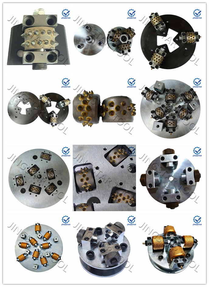 Diamond Roller Concrete Floor Bush Hammer Plates Grinding Disc