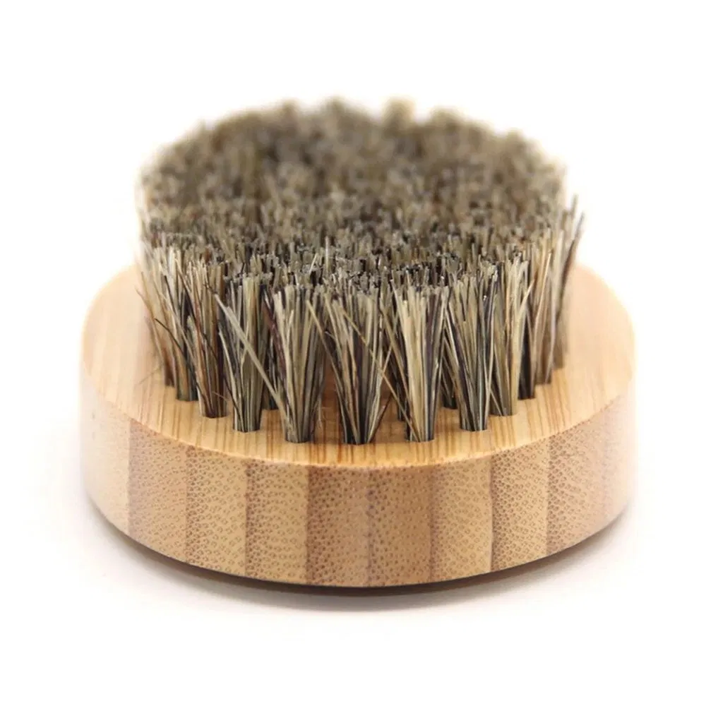 Eco-Friendly Portable Natural Men's Facial Cleansing Tool Beard Brush