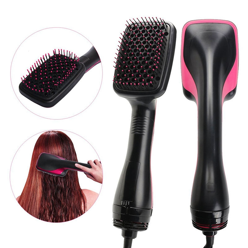 2-in-1 Square Styler - Wet/Dry Straightening & Curling Auto Hair Comb with Built-in Hair Dryer for Home Use